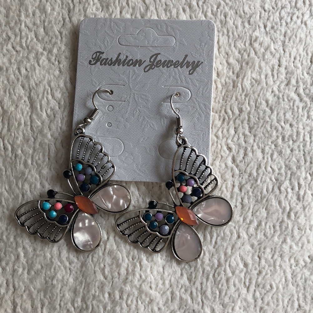 Butterfly Gem Stone Earrings